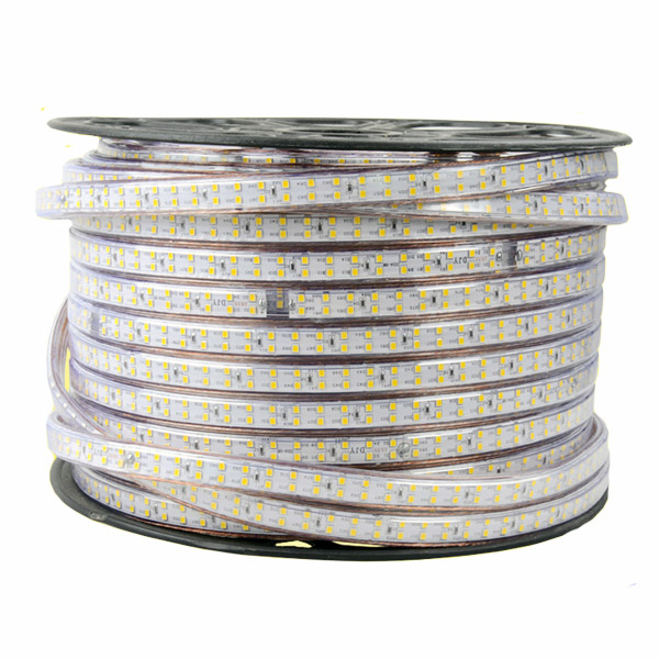 SMD3014 Dual Row High Voltage 110&220V Single Color LED Strips, Waterproof IP67, 240LEDs Per Meter, 50&100 Meter (164&328ft) Per Reel By Sale